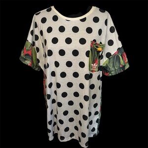 Adidas Farm Rio Collab Trefoil Polka Dot Shirt Sz S Embroidered Toucan Tropical